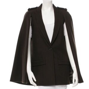 GIVENCHY Chocolate Brown wool cape coat size XS  US 2  FR 34
